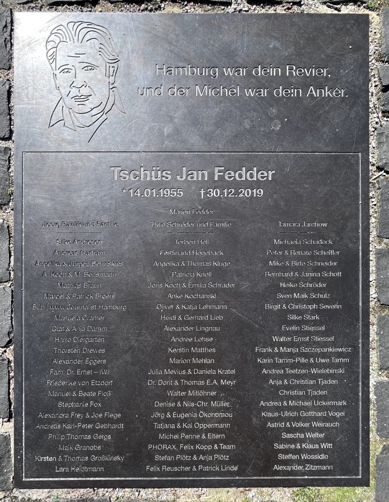 Die Hanseaten-Tafel von Jan Fedder.