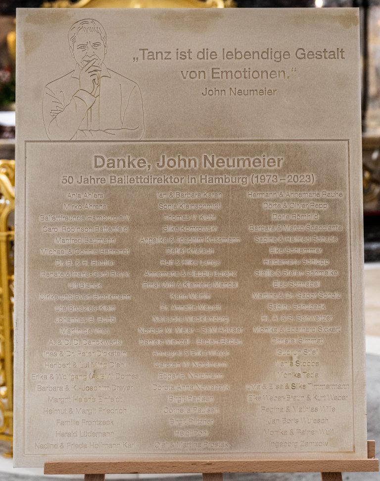 Die Hanseaten-Tafel von John Neumeier.